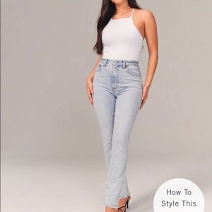 Abercrombie and Fitch Curve Love Ultra High Rise Slim Straight Jeans